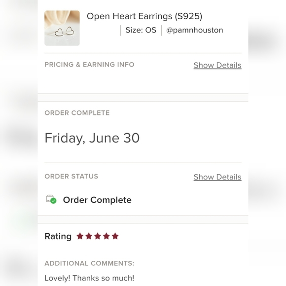 Open Heart Earrings (S925) - Picture 9 of 9